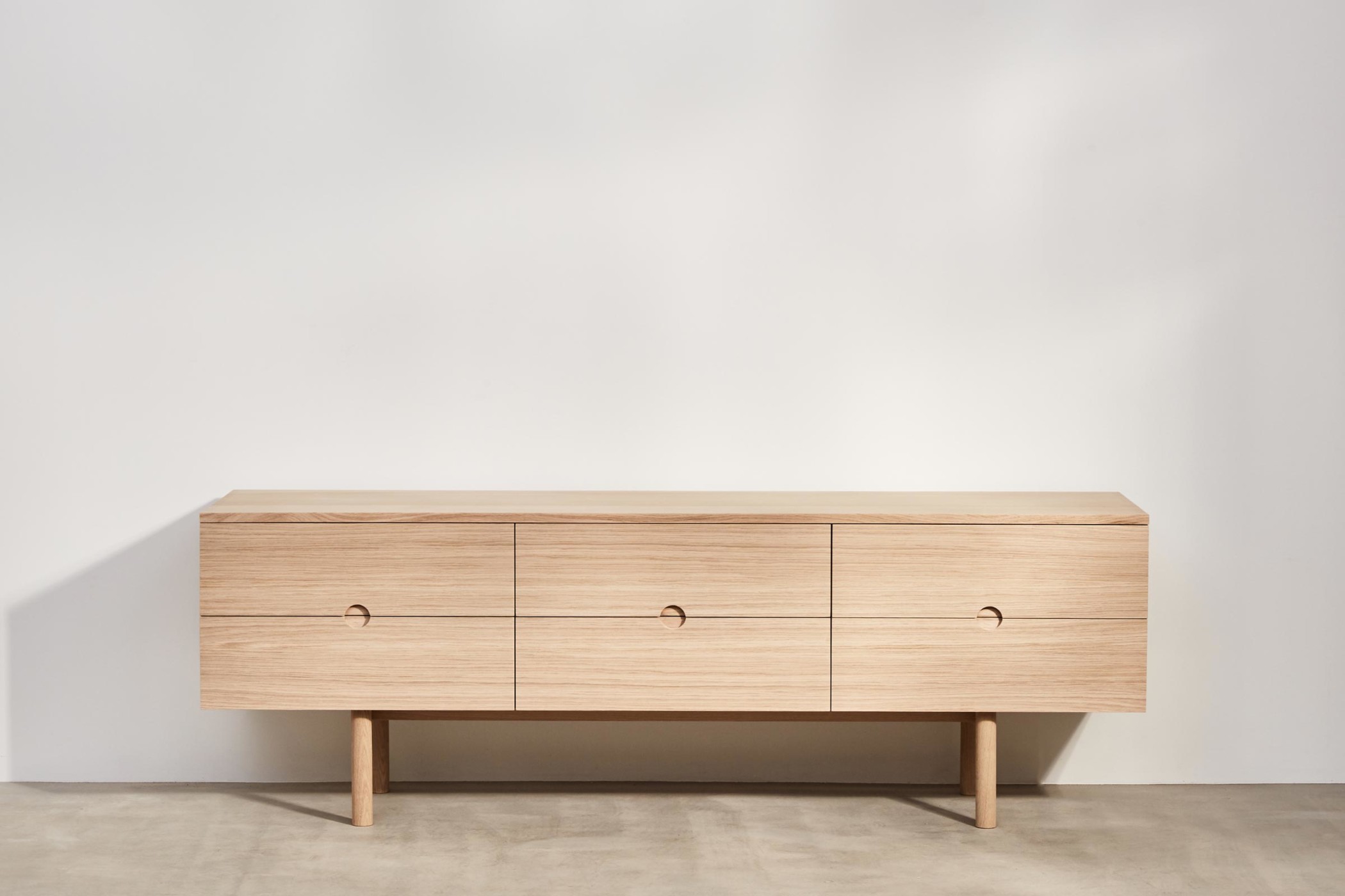 six drawer sideboard made from oak