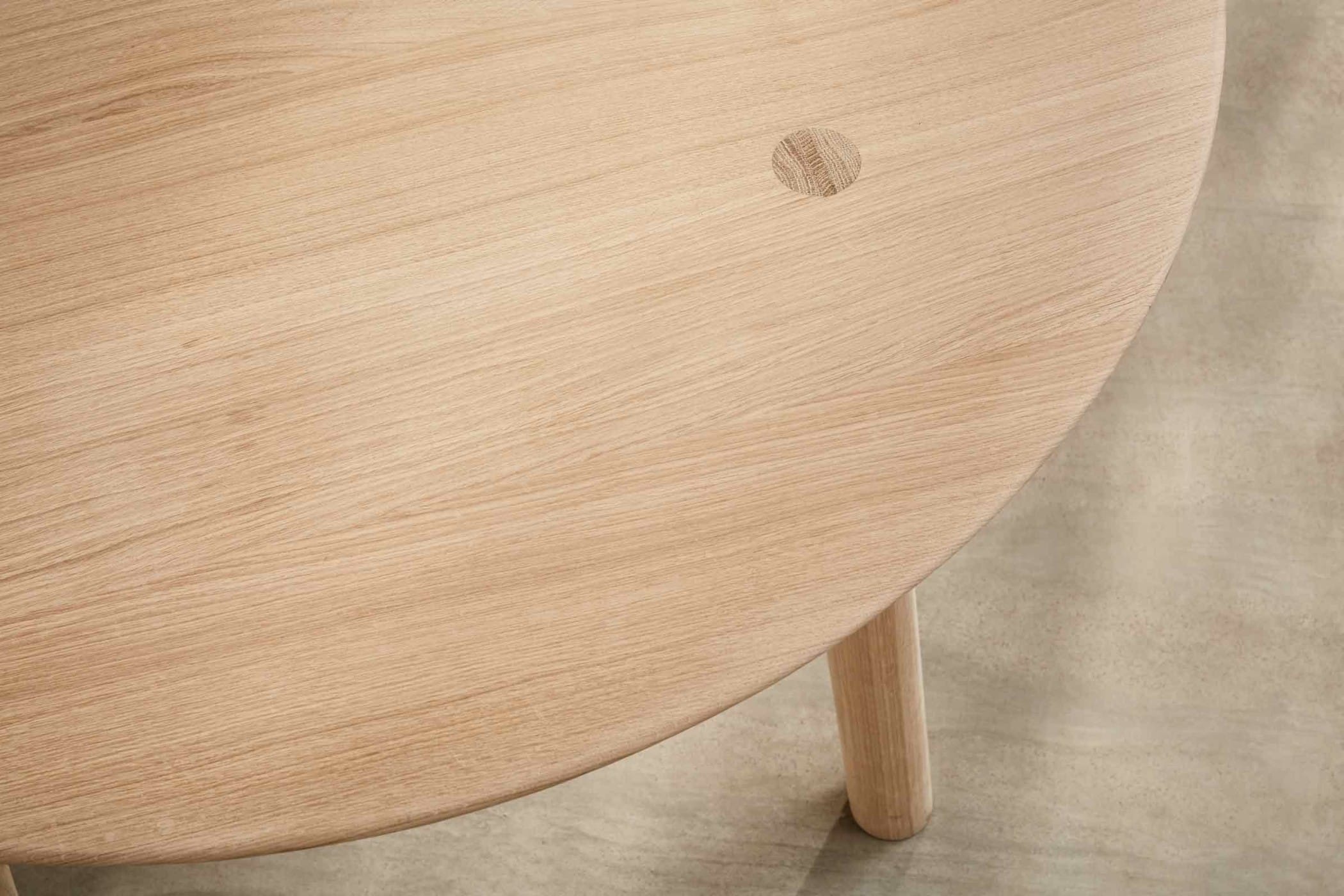 round dining table made from oak