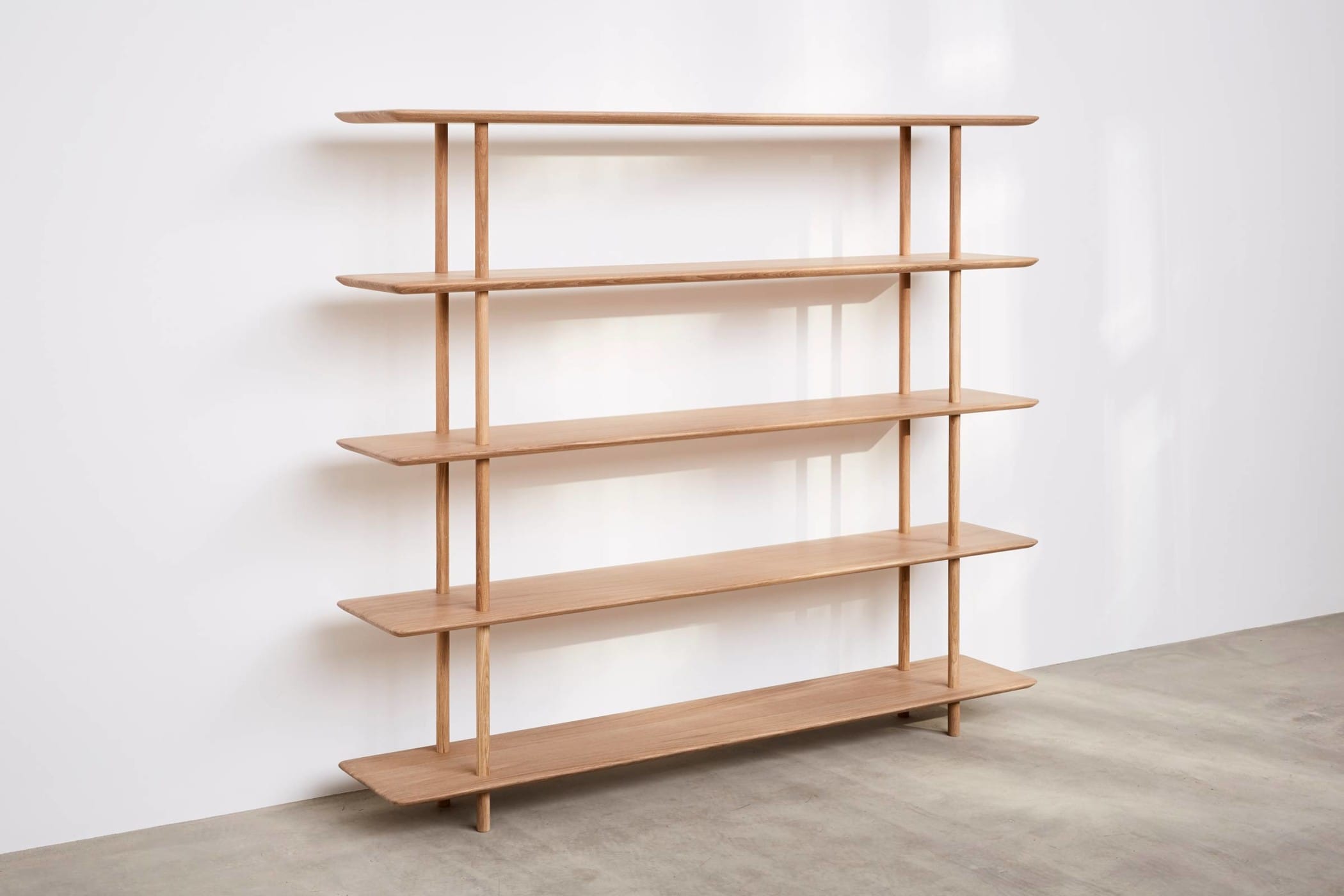 oak high shelving with five shelves