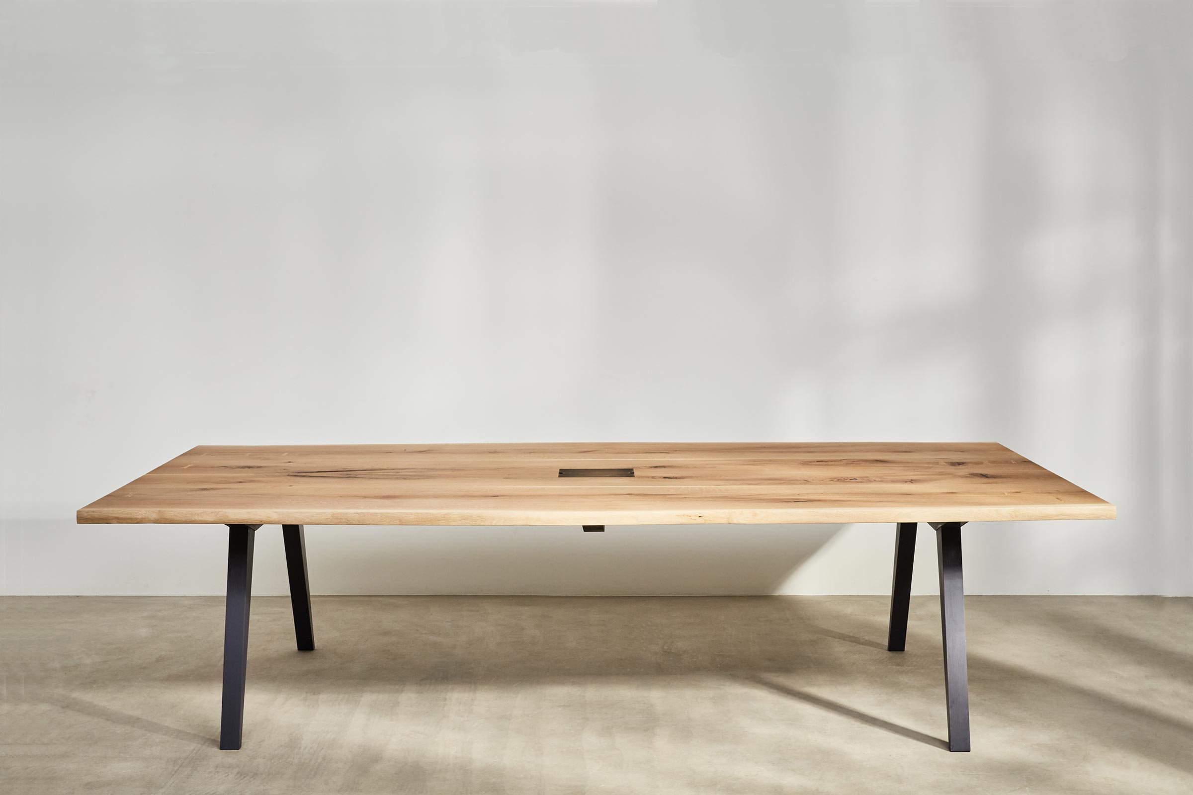 waney edge meeting table made from oak