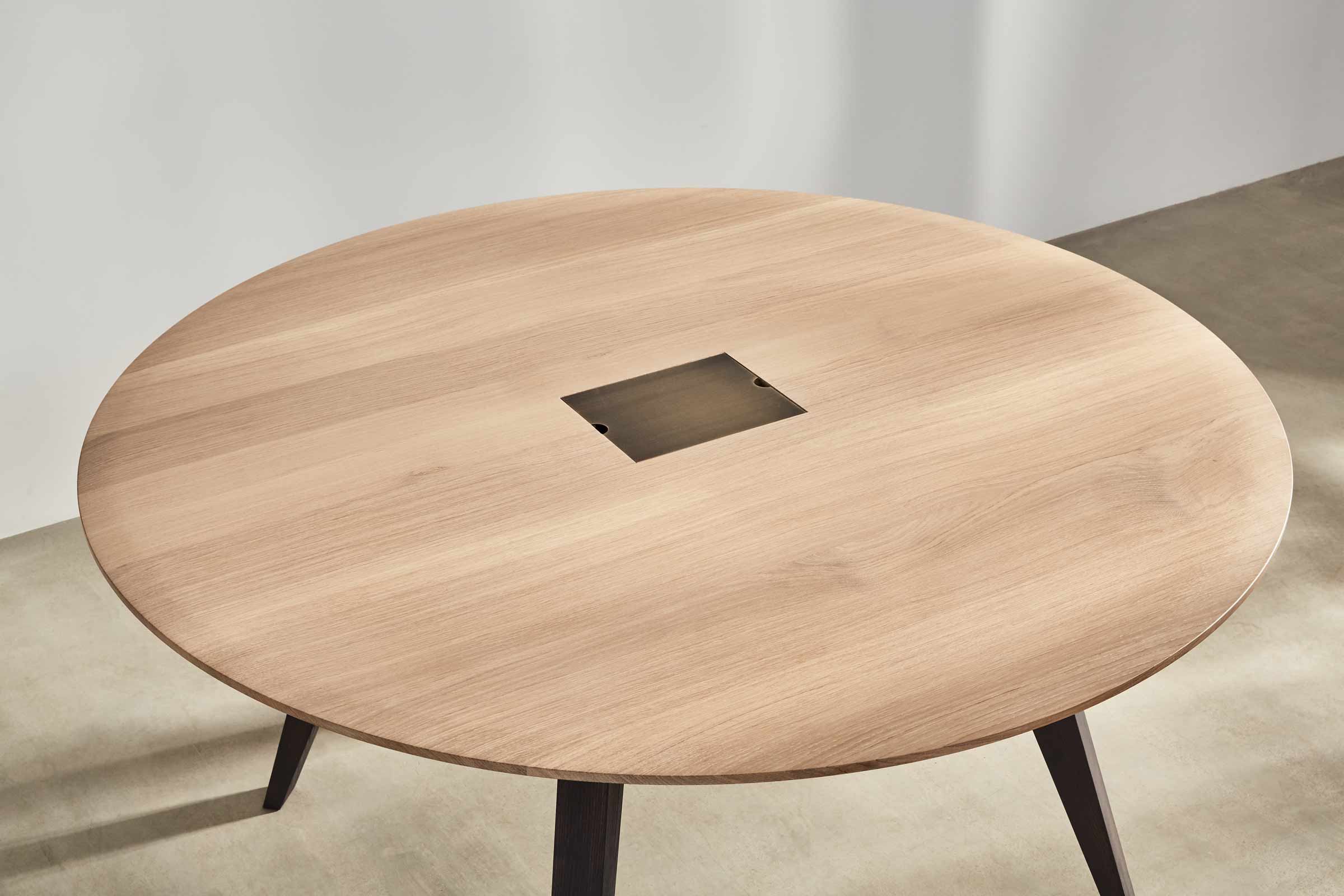 round meeting table made from ash