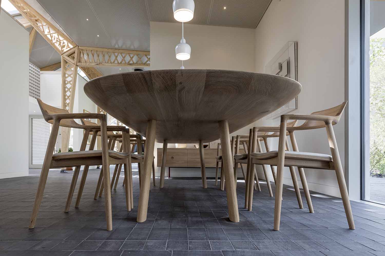oak kitchen table for Maggie's in Manchester