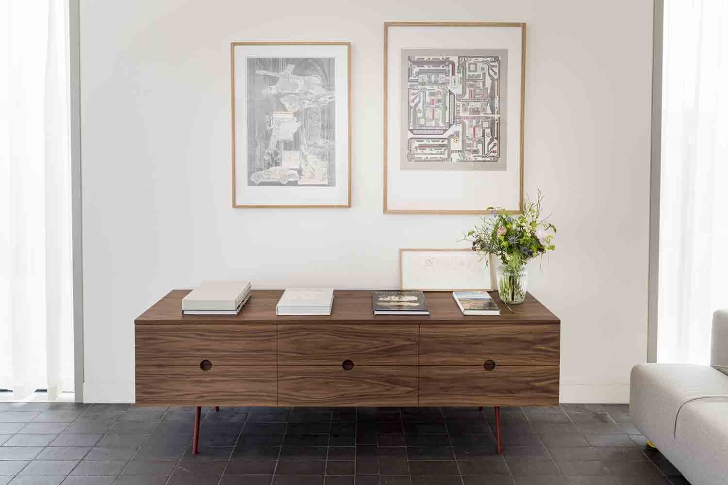 bespoke walnut sideboard for Maggie's Manchester