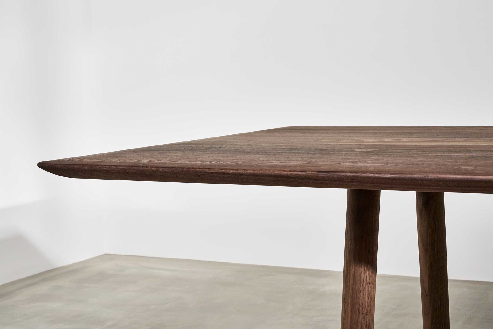 modern dining table made from walnut