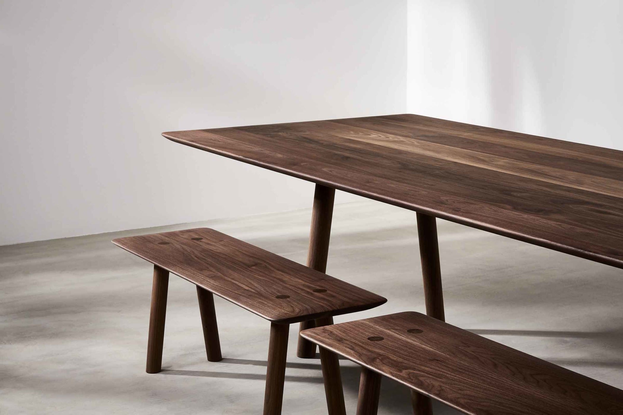 modern dining table made from walnut