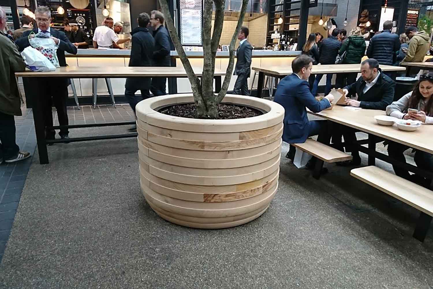 bespoke tree planters for Old Spitalfields Market