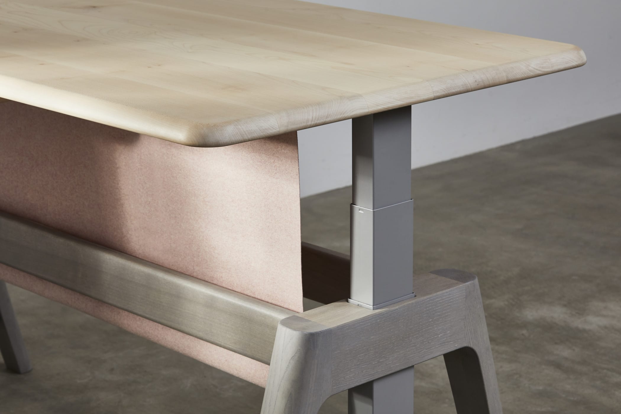 light sycamore and grey ash desk