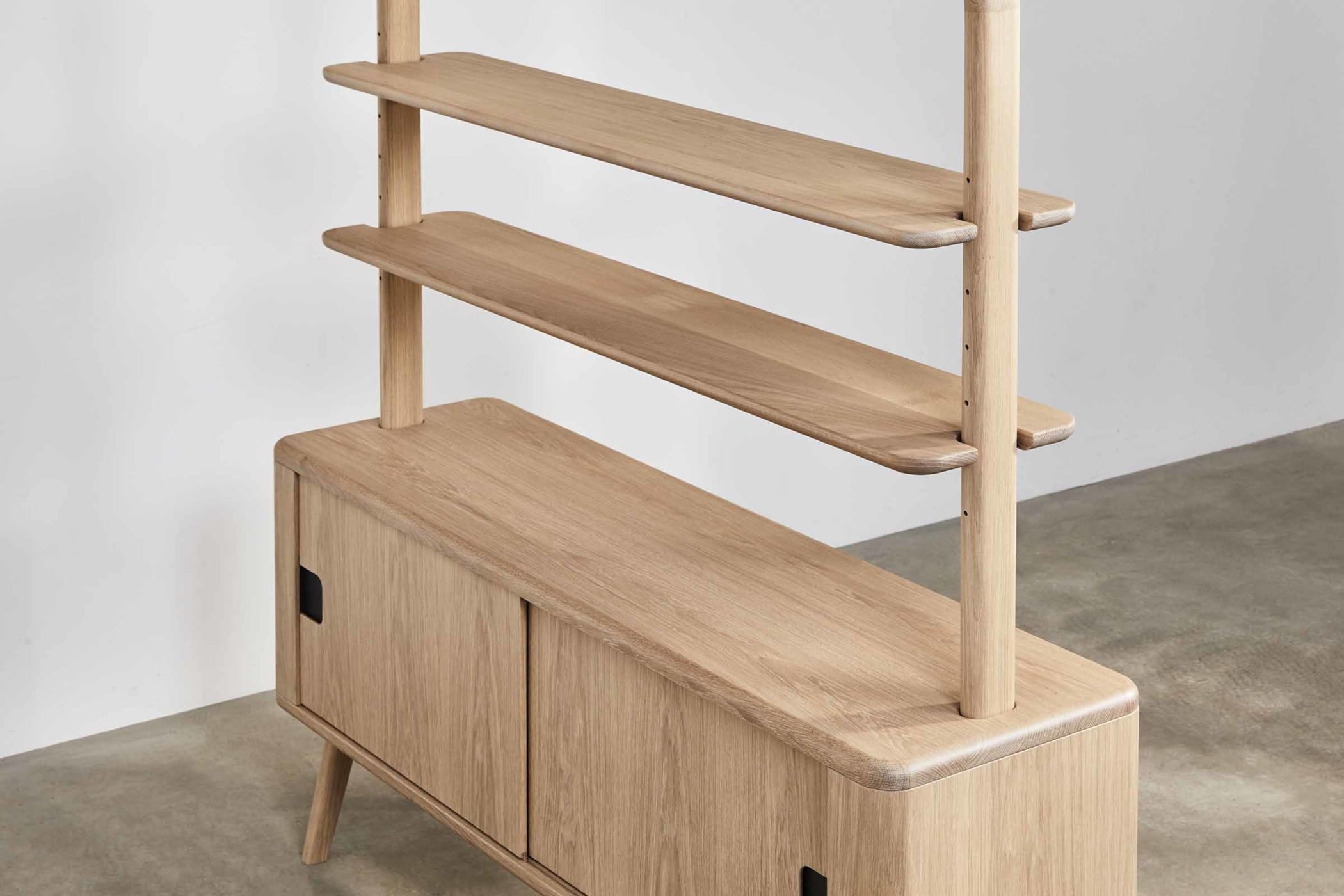 oak credenza with shelves