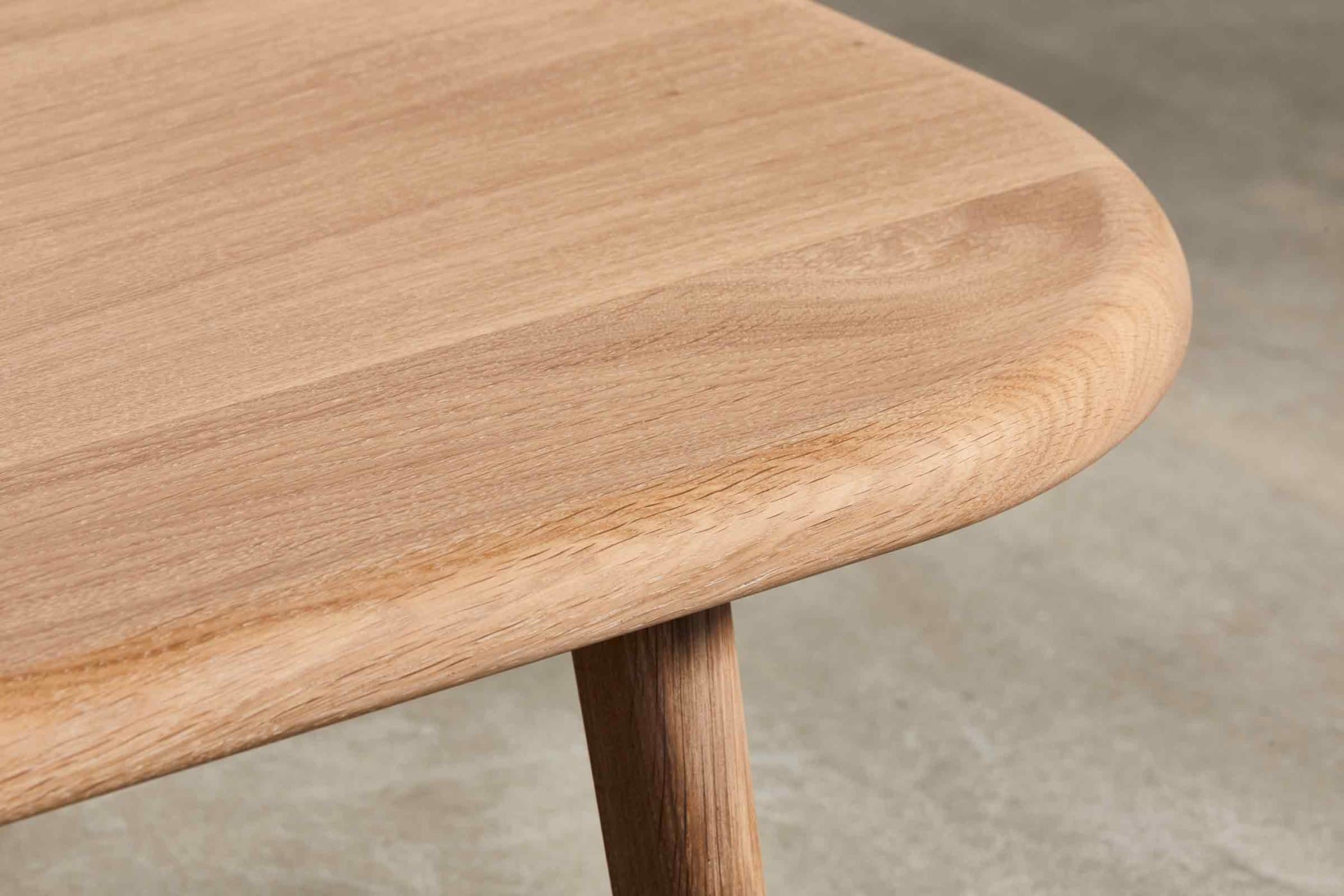 close up of oak coffee table