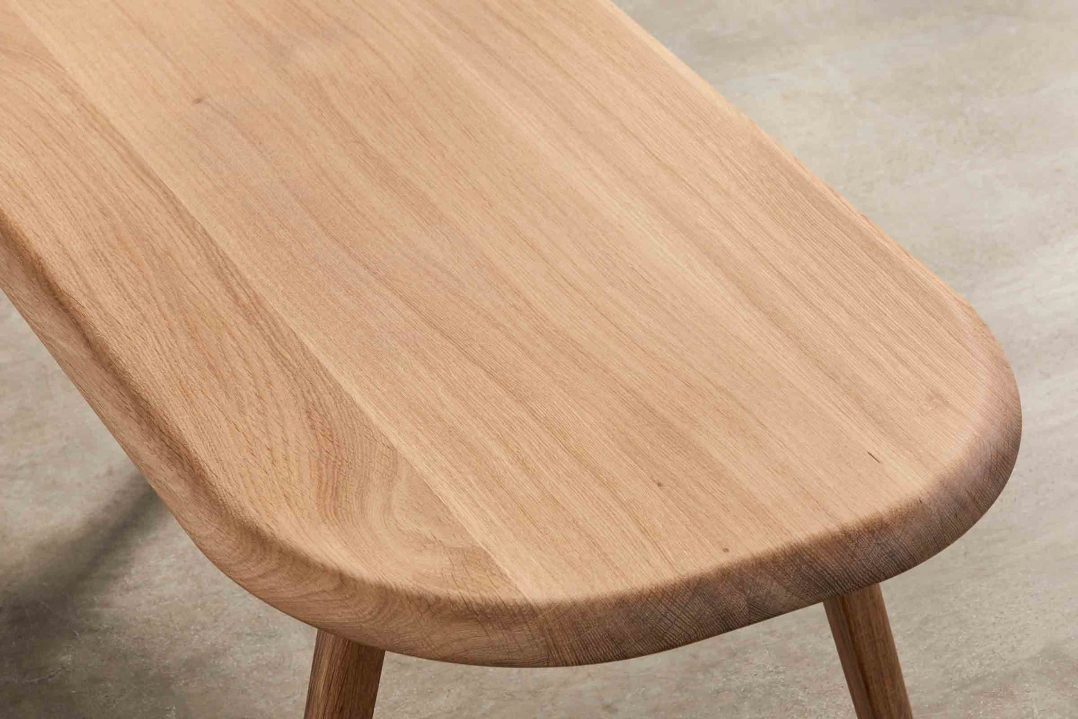 close up of oak coffee table