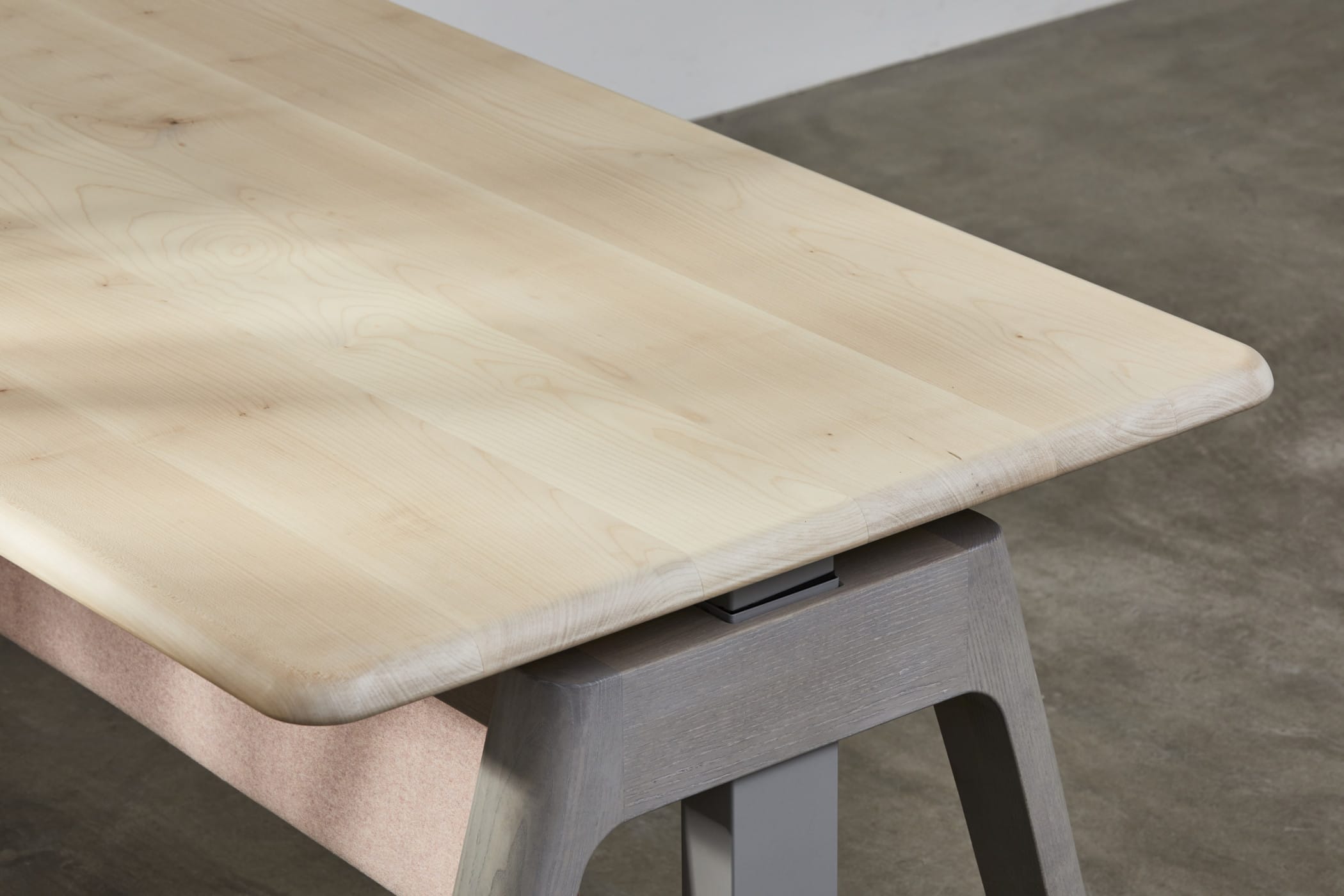 light sycamore and grey ash desk