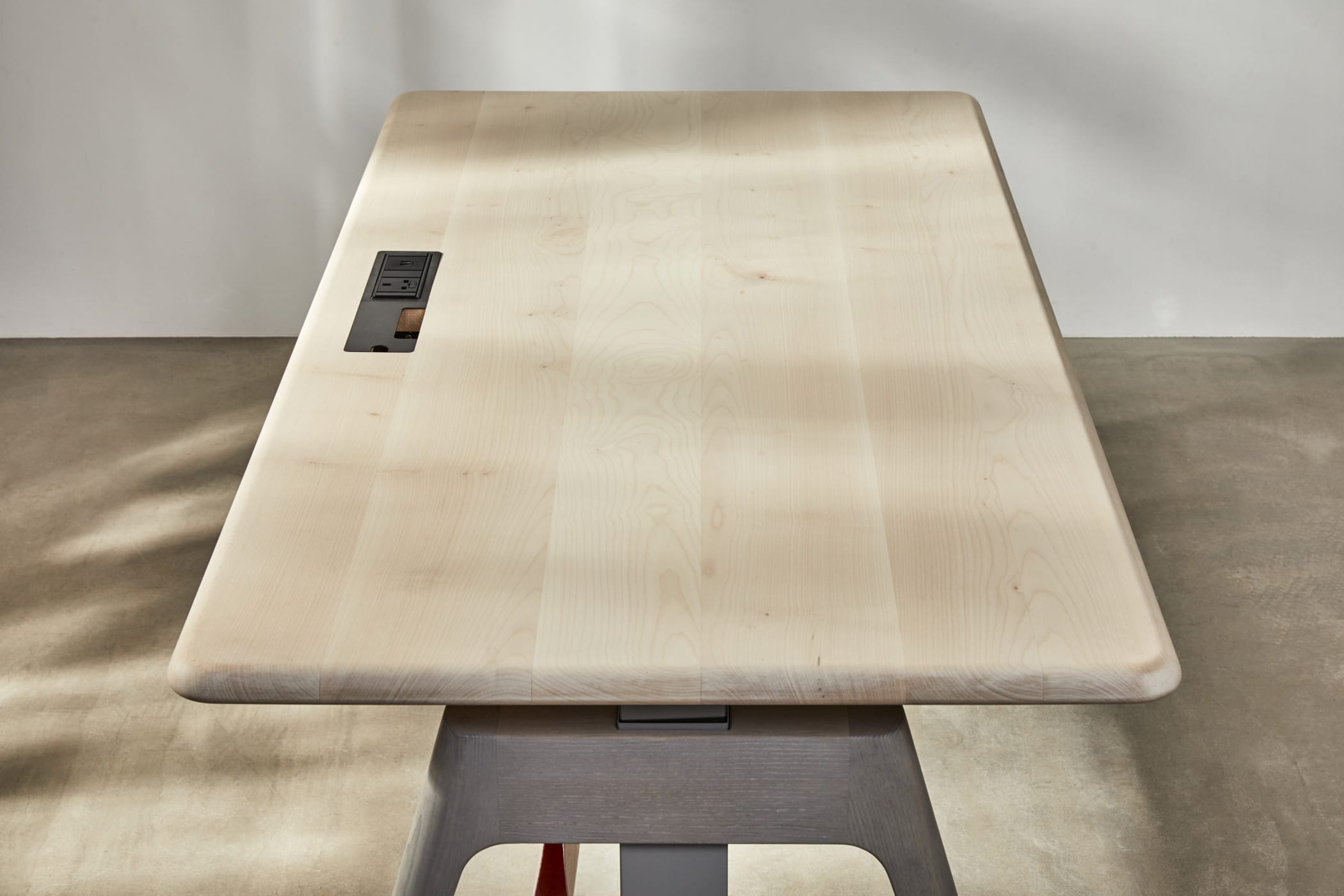 light sycamore and grey ash desk