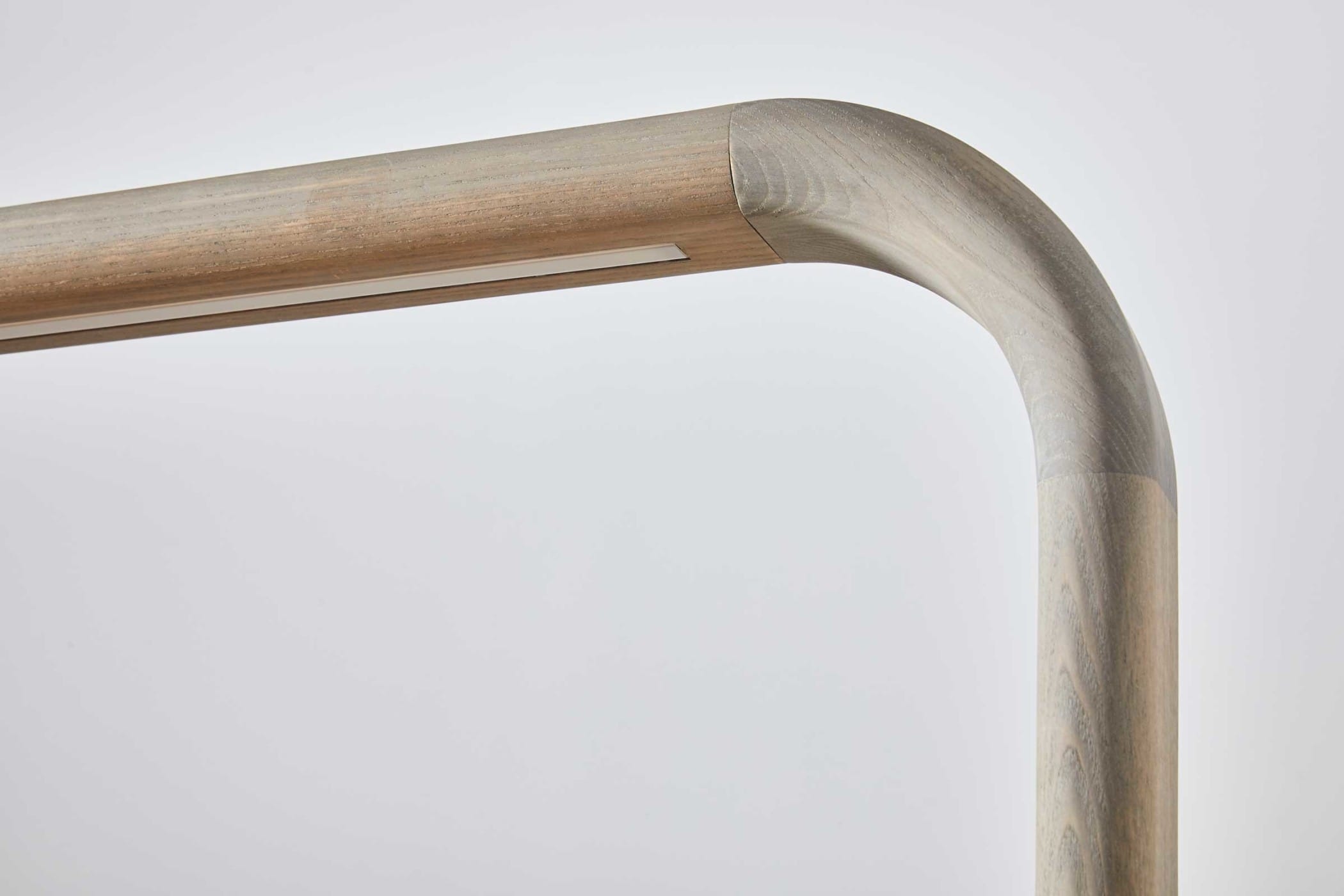 close up of curved ash timber